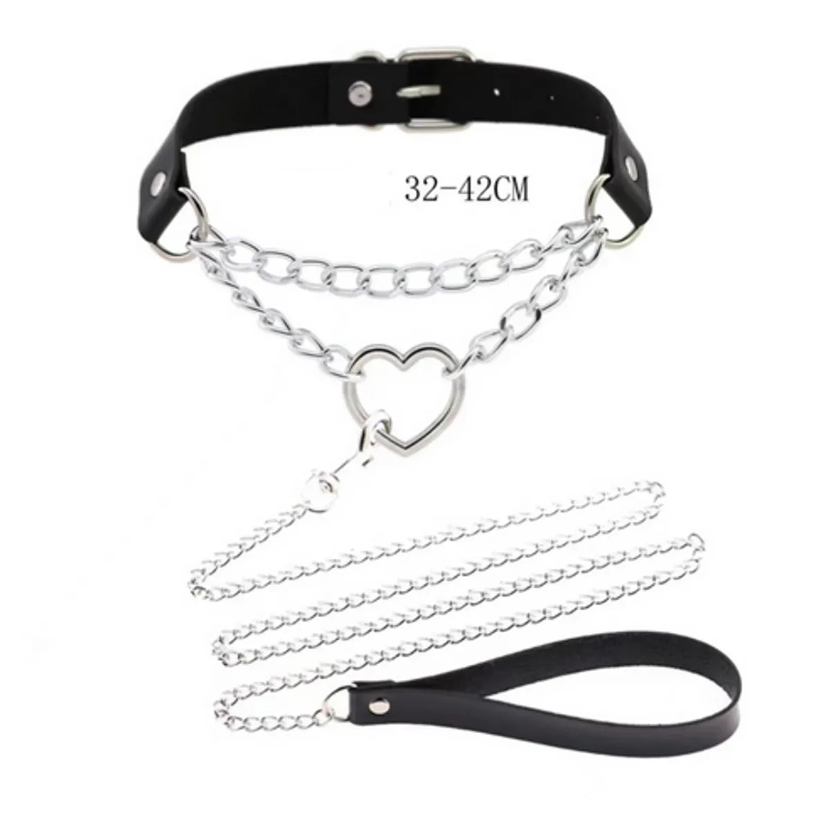 IG Style Y2K Cool Style Heart Shape Pu Leather Alloy Metal Wholesale Double Layer Necklaces