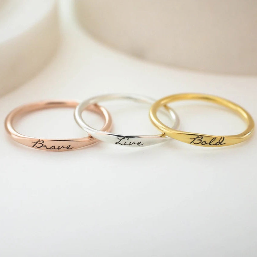 Custom Name Ring,Stackable Name Ring, Dainty Name Ring,Stackable Engraved Rings, Engraved Name Ring, Personalized Gift for Her,Mother's Gift