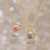 14k 18k Solid Gold Birthstone Bezel Necklace, Dainty Solitaire Birthstone Gold Necklace, Delicate CZ Birthstone Gold Necklace gift for Her.