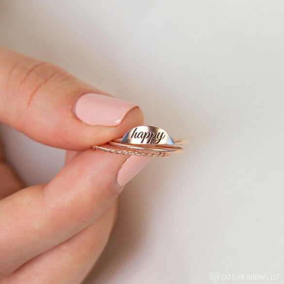 Custom Moon Ring • Dainty Inspirational Ring • Silver Ring • Minimalist Ring • Perfect Gift for New Mom • RM53F6
