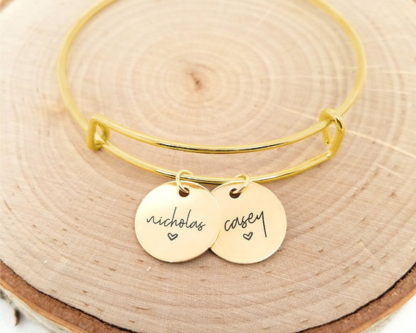 Personalized Sterling Silver Name Bangle, Silver Name Bracelet, Personalized Name Bracelet, Personalized Bracelet, Custom Engraved Bracelet