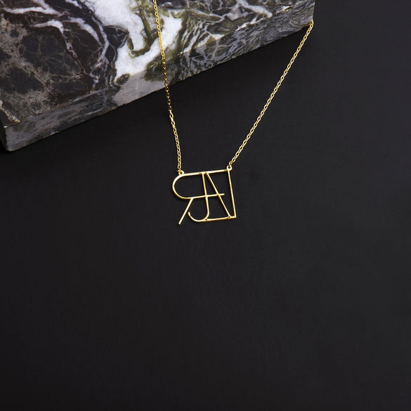 Customized Monogram Necklace, Turn Your Name into a One-of-a-Kind Statement Piece, Personalized Handmade Women Gold Name Necklace
