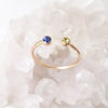 dual birthstone ring. GOLD. personalized two stone ring. gemstone couples ring. 14k gold-filled. horseshoe birthstone ring. stacking ring.