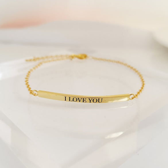 Personalised Bar Bracelet•Personalised Name Bracelet•Stacking Bracelet•Coordinates Bracelet•Gift For Her•Bridesmaids Gift