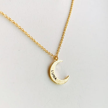 Personalized Moon Necklace • Name Necklace • Valentines day • Moon Necklace • Crescent Moon Necklace • Custom Necklace • Bridesmaid Gift