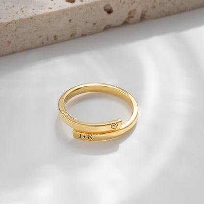 Personalized Engraved Ring, Custom Name Ring, Dainty Stacking Rings, Gold Ring for Her, Anniversary Gift, Christmas Gift for Wife