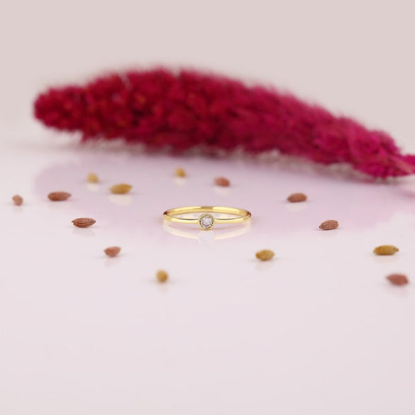 14K Solid Gold Birthstone Ring, 925 Sterling Silver Birthstone Ring, Personalized Birthstone Ring, Valentine's Day Gift, Christmas Gift