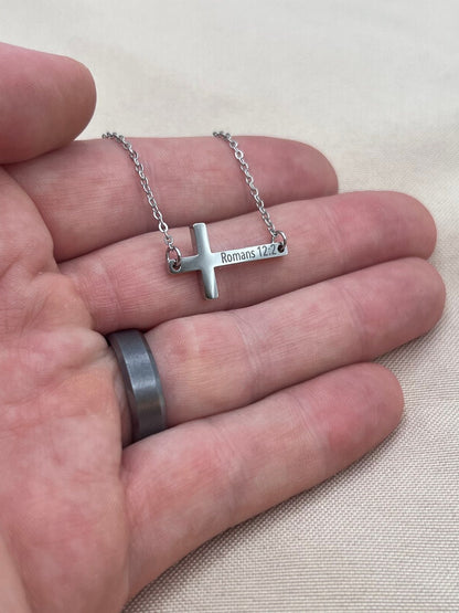 Bible Verse Necklace, Cross Necklace with Favorite Bible Verse, Religious Faith Necklace, Encouragement Gift, Personalized Cross Necklace