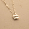 Custom Initial Padlock Necklace • Initial Jewelry with Paperclip Chain • Personalized Anniversary Gift