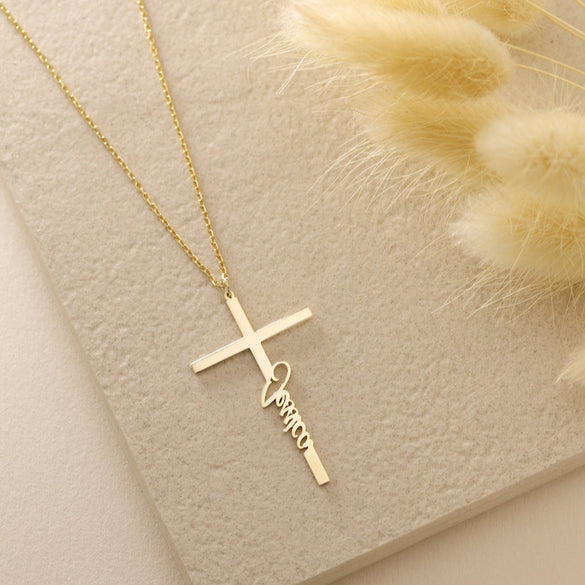 Cross Necklace with Name, First Communion Gift Girl, Confirmation Gifts For girls, Baptism Gift, Personalized Cross Necklace, Christmas Gift