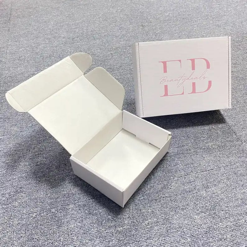 Corrugated Recyclable Custom Logo Pink Gift Packaging Paper Mailer Postal Shipping Boxes for Small Business