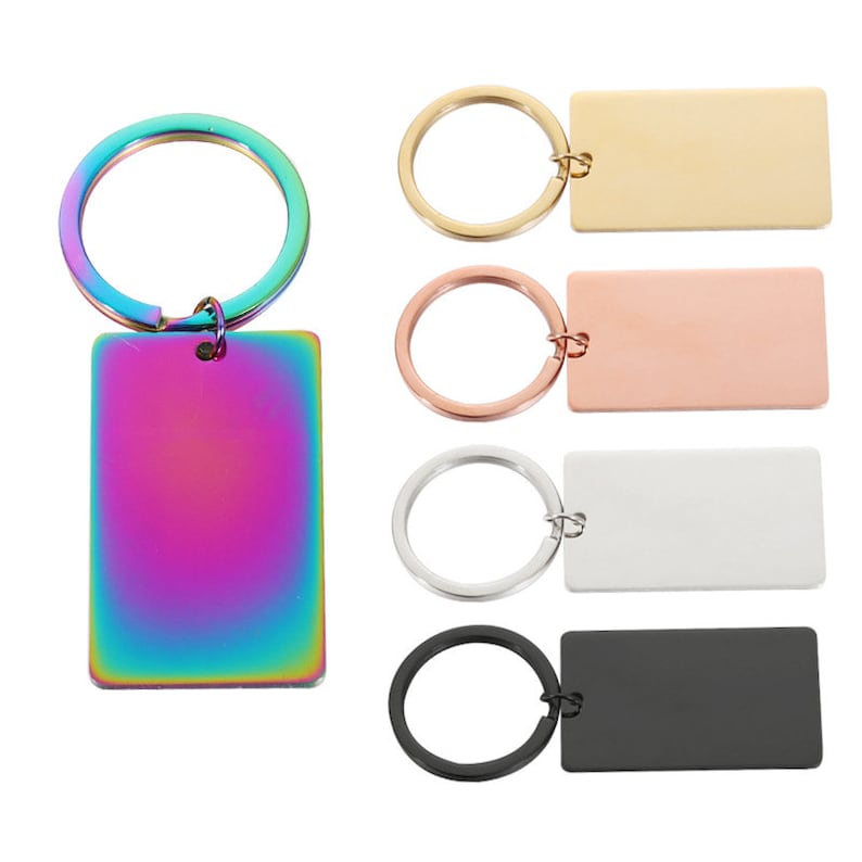 Engravable keychain-Stainless steel Mirror polishing Blank bar|18K vacuum plating Custom KeyChain