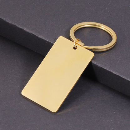 Engravable keychain-Stainless steel Mirror polishing Blank bar|18K vacuum plating Custom KeyChain