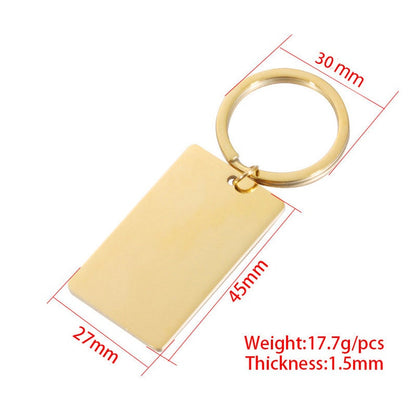 Engravable keychain-Stainless steel Mirror polishing Blank bar|18K vacuum plating Custom KeyChain