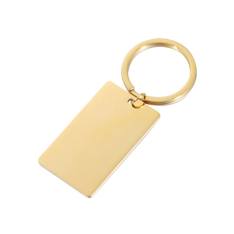 Engravable keychain-Stainless steel Mirror polishing Blank bar|18K vacuum plating Custom KeyChain