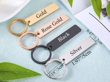 Stainless Steel Keychain,Custom Engraved Key Chain Personalized Key Ring Gifts for Him,Best Friend Gifts for Mom Birthday Gift Boyfriend