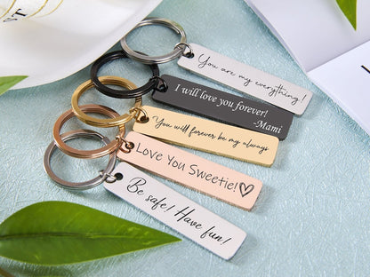 Stainless Steel Keychain,Custom Engraved Key Chain Personalized Key Ring Gifts for Him,Best Friend Gifts for Mom Birthday Gift Boyfriend