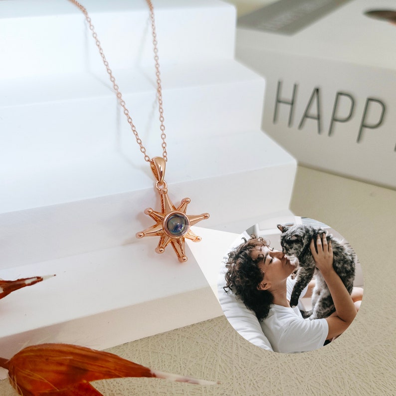 Personalized Photo Projection Necklace,Guiding Star Necklace,Pet Memorial Jewelry,Northern Star necklace,Mother's Day Gift,Best Friend Gift