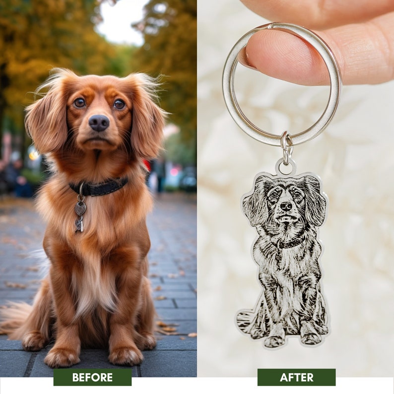 Dog photo keychain • Pet keychain • Pet memorial • Custom dog keychain • Dog memorial gift • Valentines day • Gifts for her • Gifts for him