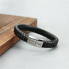 Personalized Men's PU Leather Bracelet Vintage, Stylish, and Durable Father's Day Gift with Engraved Name for Dad, Boyfriend, or Friend