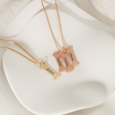 Personalized Dog Name Necklace, Personalized Dog Bone Necklace, Engraved Name Necklace, Pet Memorial Gift, Pet Loss, Pet Jewelry for Mom