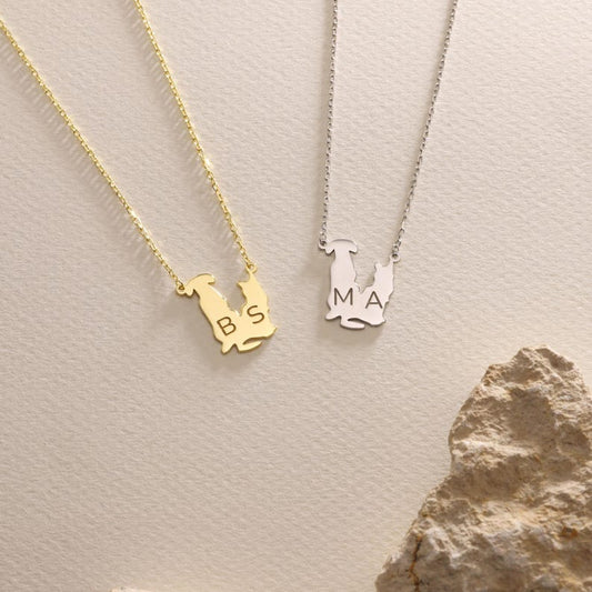 Personalized Family Animal Jewelry, Personalized Cat Necklace, Animal Necklace, Personalized Tiny Dog Paw Necklace, Mothers Day Gift