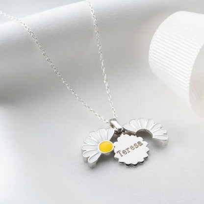 Personalised Necklaces for Women, Gift for Her, Daisy Necklace, Birthday Gift for Mom, Personalized Name Necklace Christmas Gift for Teacher