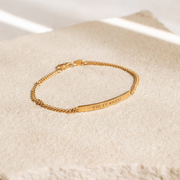 Engraved Name Bar Bracelet with Curb Chain by GracePersonalized - Custom Name Bracelet - Personalized Gift for Her *DANA BRACELET*