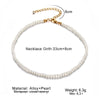 Imitation Pearl Alloy Plastic Resin Necklace With Geometric Design And Inlaid Pearls