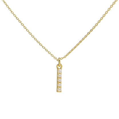 Imitation Pearl Brass 18K Gold Plated Simple Style Classic Style Plating Letter Pendant Necklace