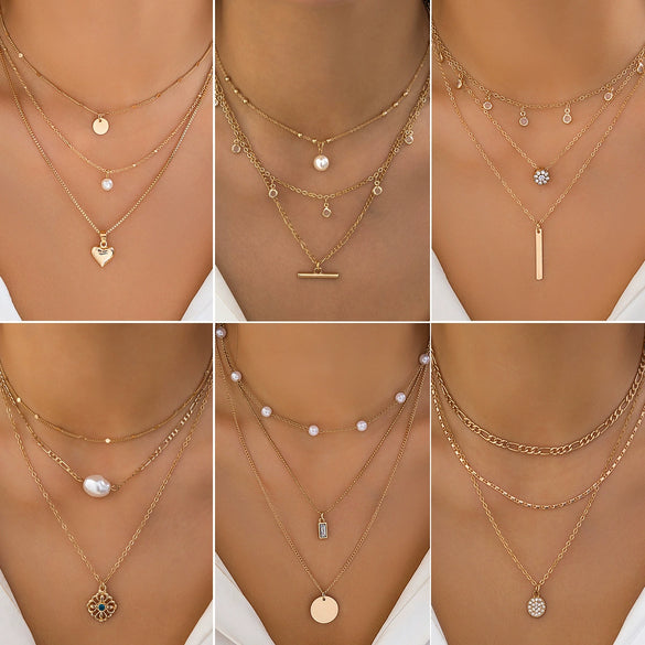 Imitation Pearl Butterfly Geometric Rhinestone Tassel Necklace With Electroplating For Women