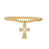 Imitation Pearl Copper Elegant Simple Style Beaded Inlay Cross Zircon Bracelets