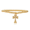 Imitation Pearl Copper Elegant Simple Style Beaded Inlay Cross Zircon Bracelets