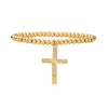 Imitation Pearl Copper Elegant Simple Style Beaded Inlay Cross Zircon Bracelets