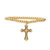 Imitation Pearl Copper Elegant Simple Style Beaded Inlay Cross Zircon Bracelets