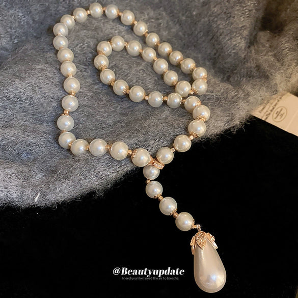Imitation Pearl Dropshaped Handmade Necklace For Women Luxury Jewelry