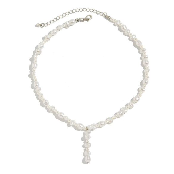Imitation Pearl Geometric Handmade Clavicle Chain Necklace For Women