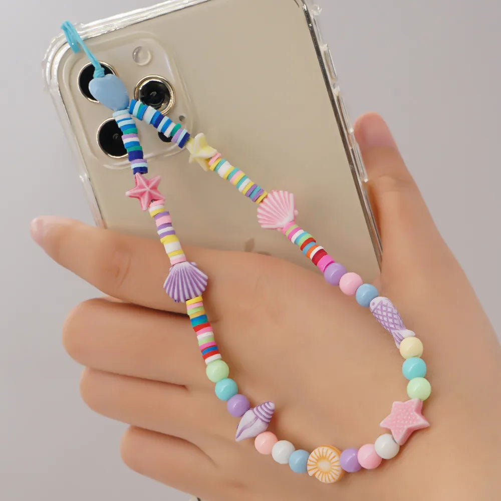 Imitation Pearl Glass Rice Beads Bohemian Style Mobile Phone Lanyard Wholesale Nihaojewelry