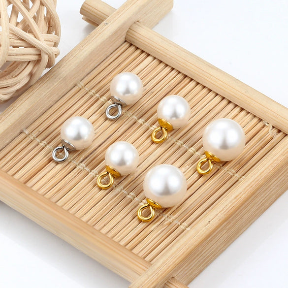 Imitation Pearl Jewelry Accessories Round Beads Stainless Steel Pendant Necklace Bracelet Earrings With Electroplating