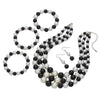 Imitation Pearl Jewelry Set Geometric Shape Earrings Necklace Bracelet