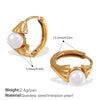 Imitation Pearl Stainless Steel 316L Stainless Steel Rhinestone Electroplated Simple Style Highend Earrings