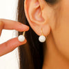 Imitation Pearl Women's Simple Geometric Ear Studs And Ear Hook Earrings