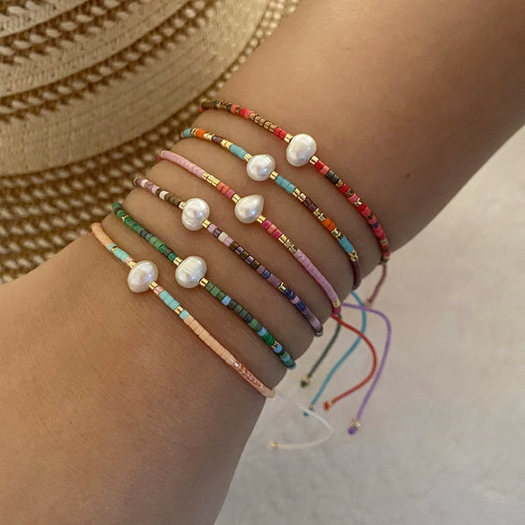 Imported Rice Beads Woven Bohemian Bracelet For Women