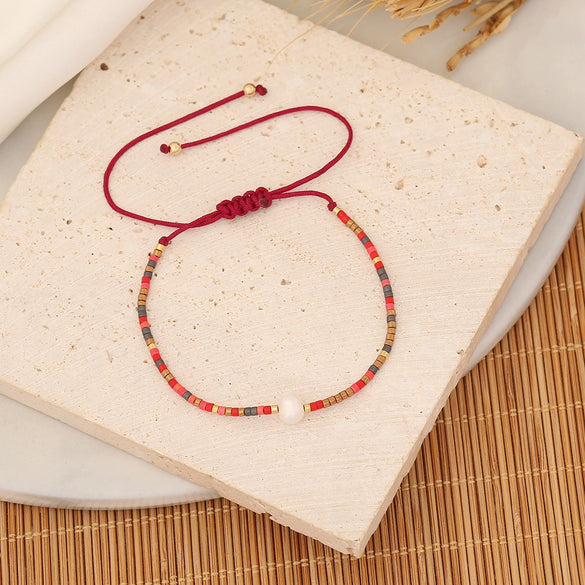Imported Rice Beads Woven Bohemian Bracelet For Women