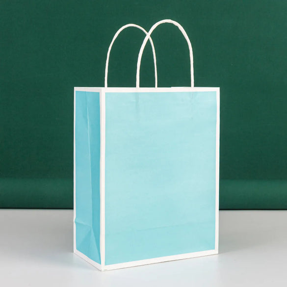 In Stock Frame Paper Bag Takeaway Milk Tea Kraft Paper Tote Bag Coffee Dessert Packing Bag Clothing Shopping Gift Bag