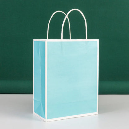 In Stock Frame Paper Bag Takeaway Milk Tea Kraft Paper Tote Bag Coffee Dessert Packing Bag Clothing Shopping Gift Bag