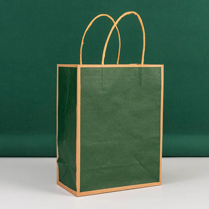 In Stock Frame Paper Bag Takeaway Milk Tea Kraft Paper Tote Bag Coffee Dessert Packing Bag Clothing Shopping Gift Bag