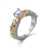 Independent Station Hot White Zircon Ring Plating Double Color Gold Elephant Ladies Simple Jewelry  Wholesale