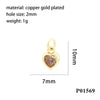 Inlaid Color Zircon Love Heart-shaped Necklace Bracelet Pendant Diy Decorative Pendant Handmade Materials Semi-finished Products Wholesale