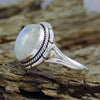 Inlaid Retro Moonstone Fruitshaped Alloy Ring For Unisex With Electroplating Design